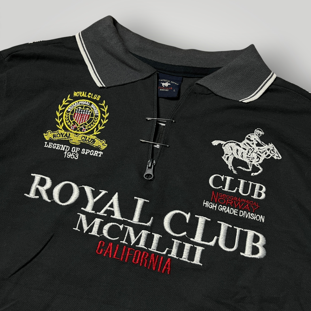 Geographical Norway Vintage 2000's Y2K "Royal Club Polo" Embroidered Shirt