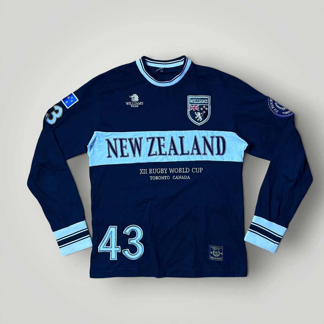 Williams Wilson Vintage 2000's Y2K Embroidered Rugby Long Sleeve Shirt