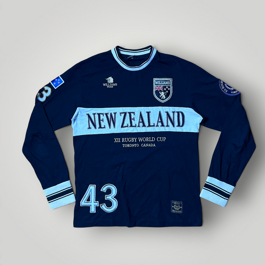 Williams Wilson Vintage 2000's Y2K Embroidered Rugby Long Sleeve Shirt