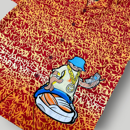 Graffiti Skater Hip-Hop Graphic Button Up Shirt