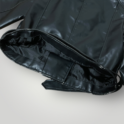 PULL&BEAR Y2K Leather Biker Cropped Jacket (Дамско)