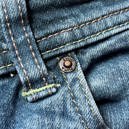 Evisu x Puma Vintage 2000's "True Love Never Dies" Y2K Hip-Hop Denim Shorts (Jorts)