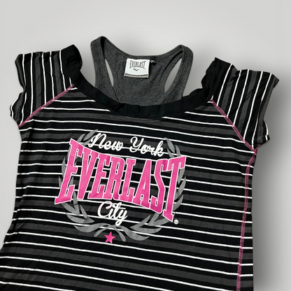 Everlast Y2K Vintage 2000's Heavy Cotton 2 in 1 Graphic Tank Top T-Shirt (Дамско)