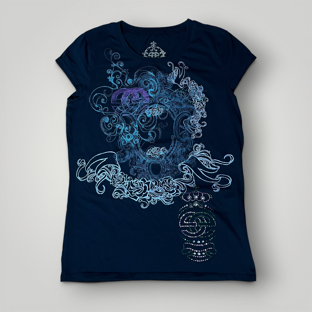 Marc Ecko Y2K Rhinestone Graphic T-Shirt (Дамско)