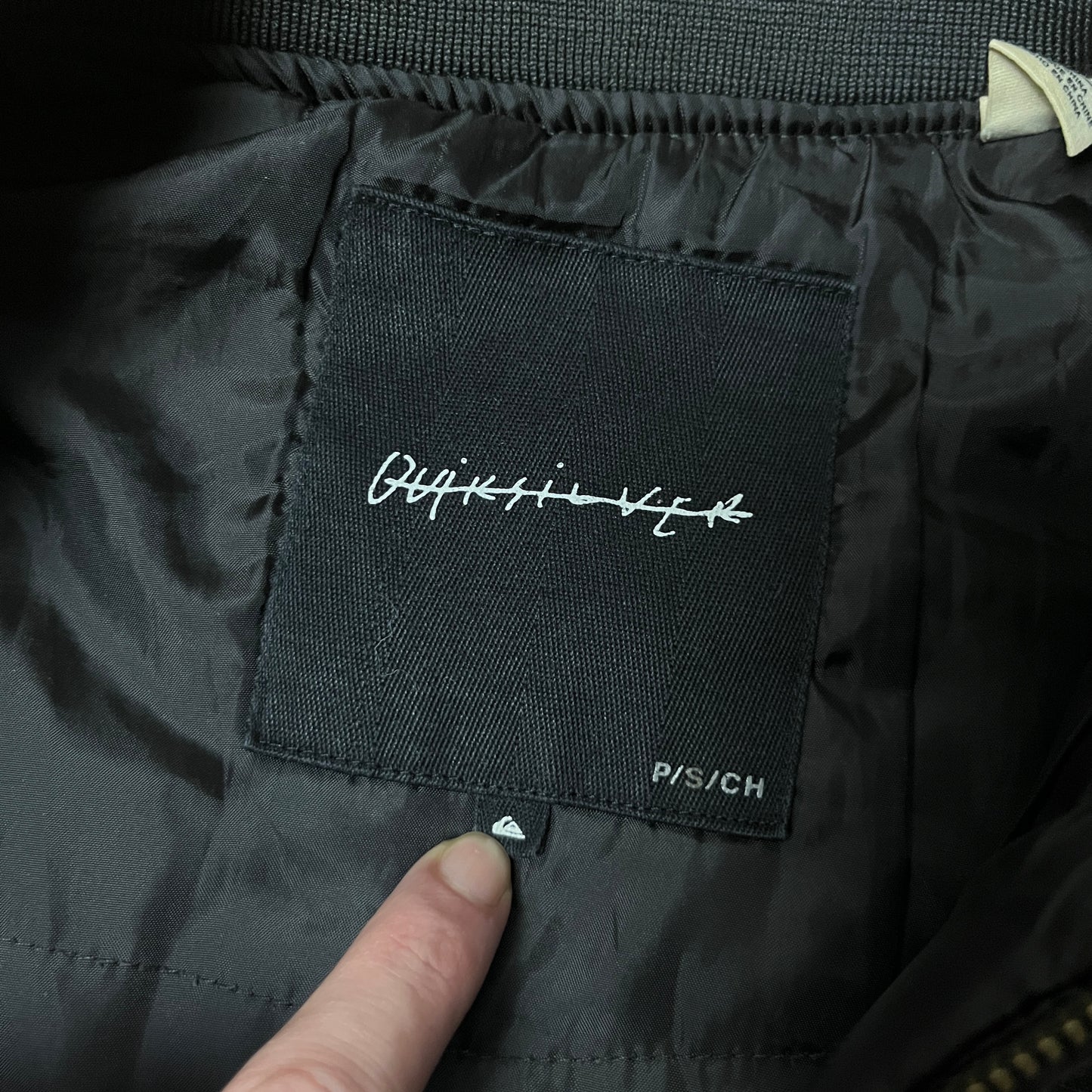 Quiksilver "Bad Medicine Bomber" Y2K Stone Washed Canvas Skater Bomber Jacket (2012-2016)