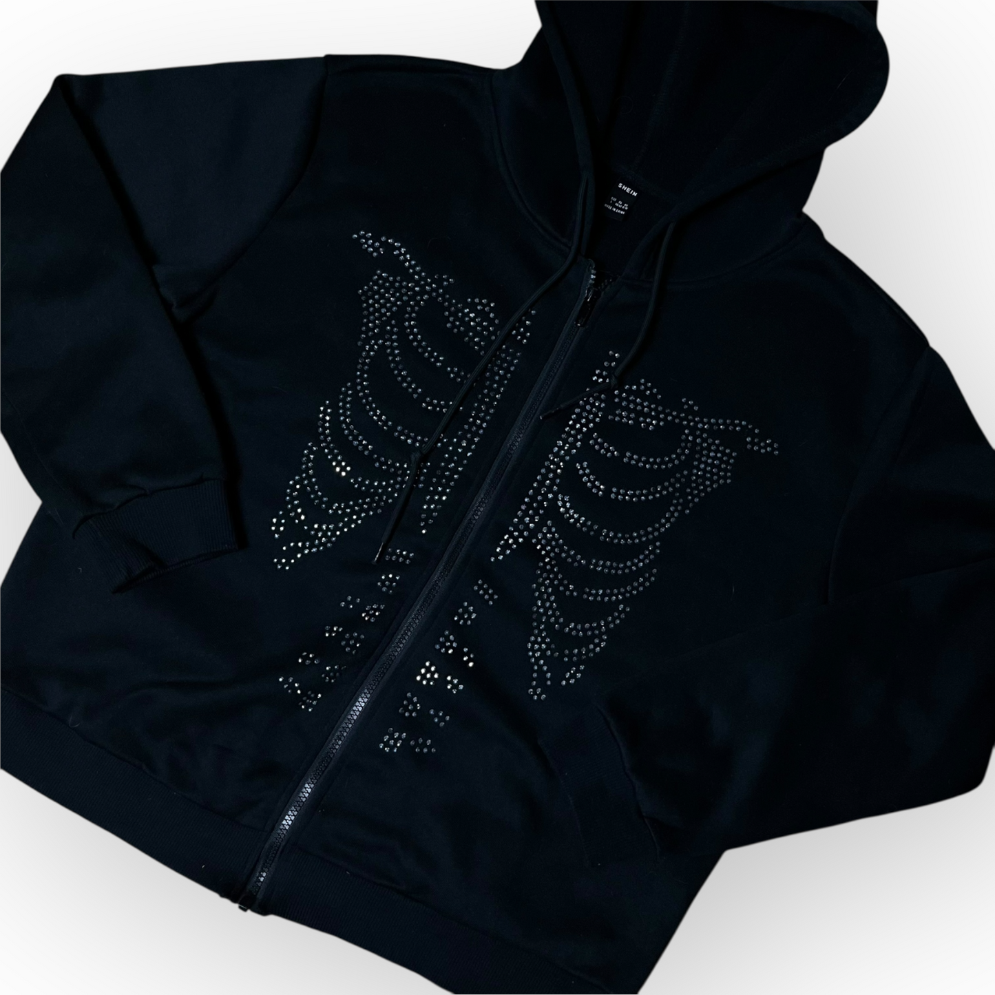 Shein Y2K Rhinestone Zip-Up Hoodie (Дамско)
