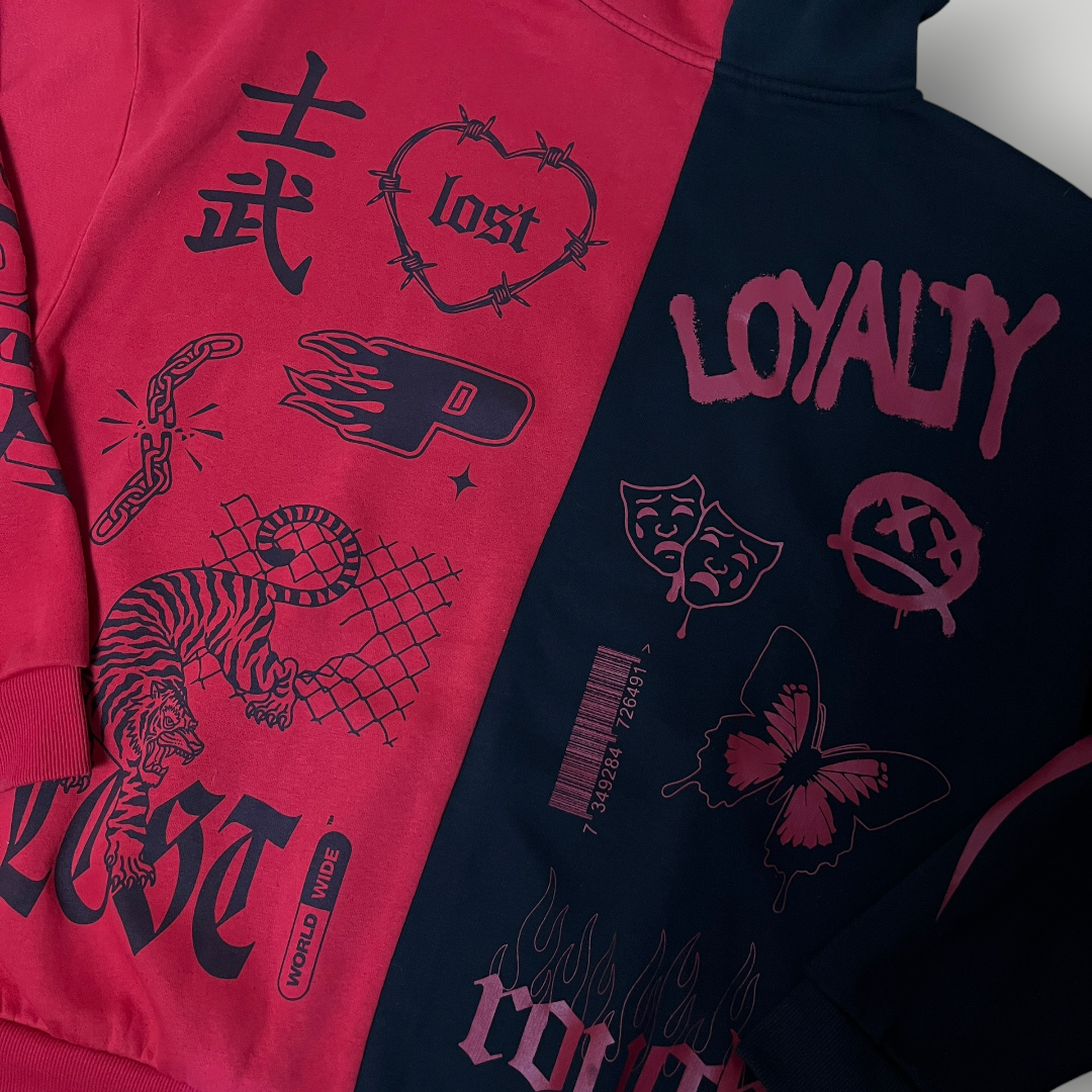 Black Squad Y2K Black/Red Zip-Up Hoodie