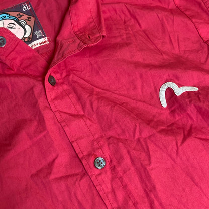 Evisu 2000-2010’s Pink Short Sleeve Button-Up Shirt 100% Cotton