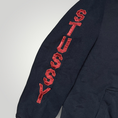 Stussy Vintage 1998/2002 Collegiate "S" Sleeve Spellout Heavy Cotton Y2K Skater Hoodie