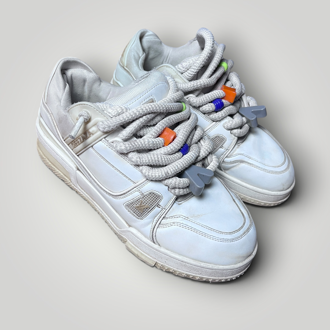 QUEEZAZA LV Inspired Y2K Coffee Dipped Chunky Sneakers
