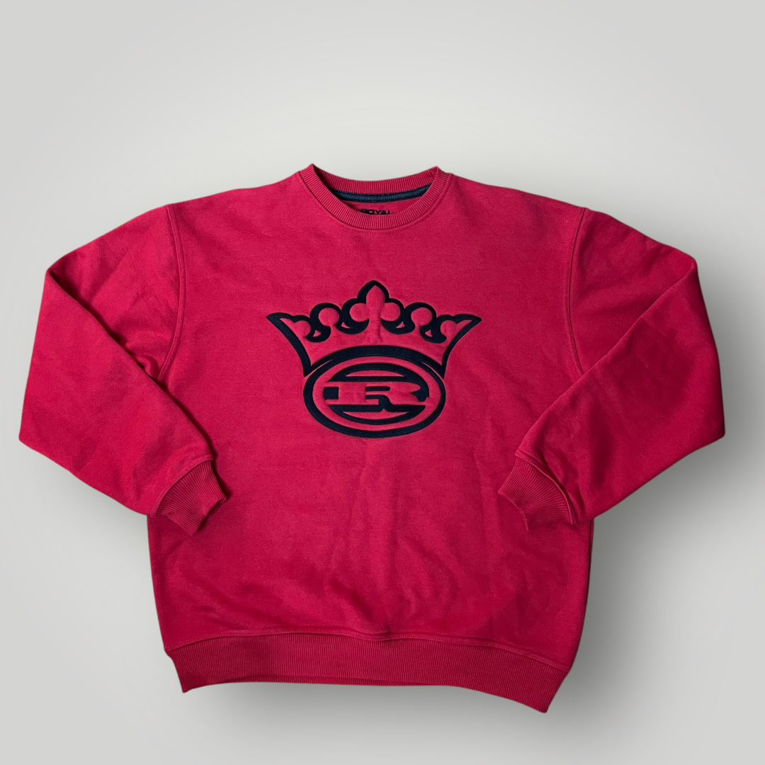 Royal Ultra Heavy Cotton Embroidered Y2K Hip-Hop Boxy Sweatshirt Crewneck