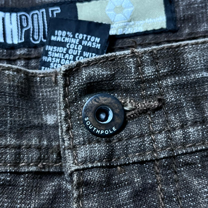 Southpole Vintage 2000's Y2K Hip-Hop Baggy Black Wash Brown Jeans
