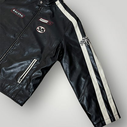 Enjoy Y2K Vintage Racing Leather Jacket