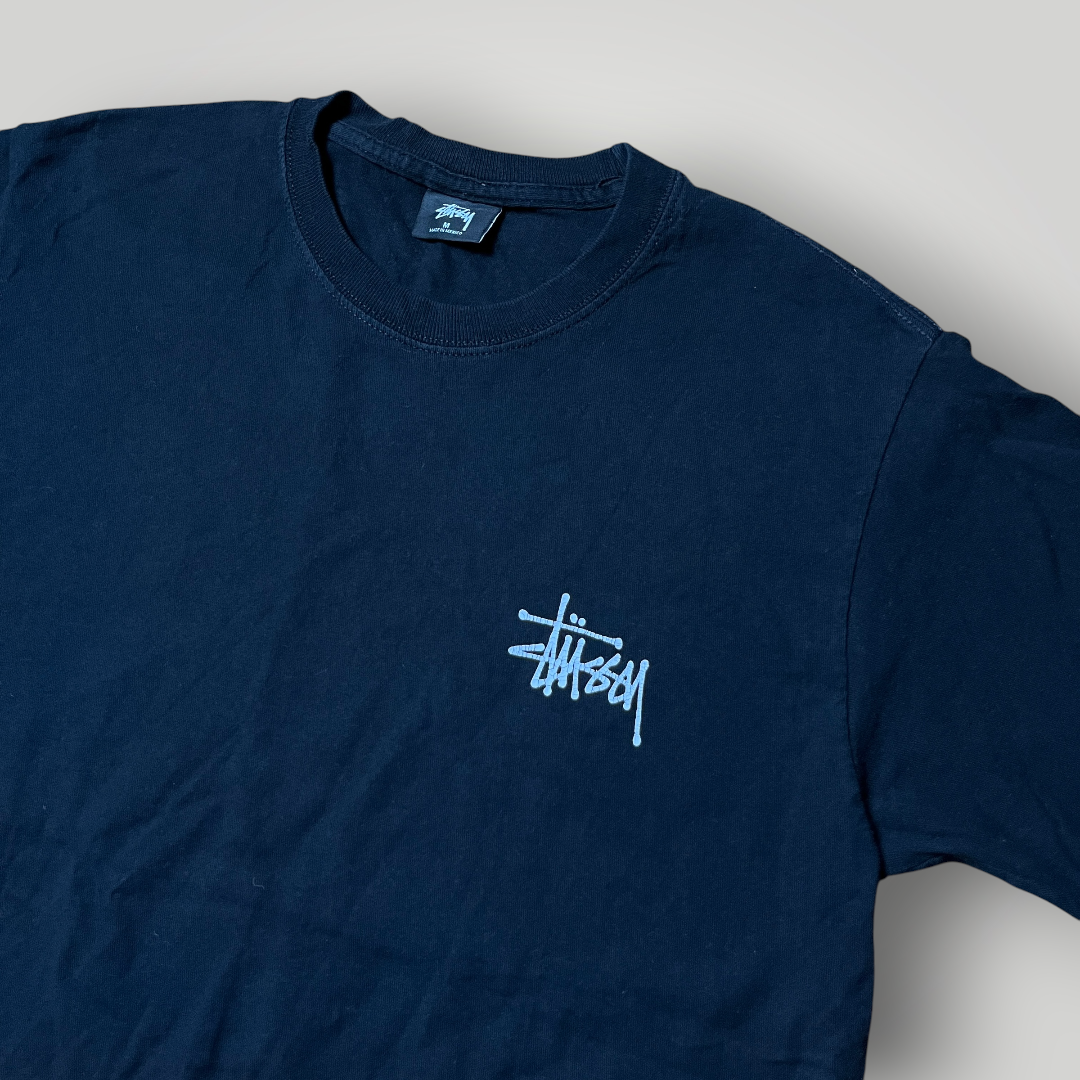 Stussy "Peace Pot" Heavy Cotton Tubular Knit Y2K Graphic Skater T-Shirt