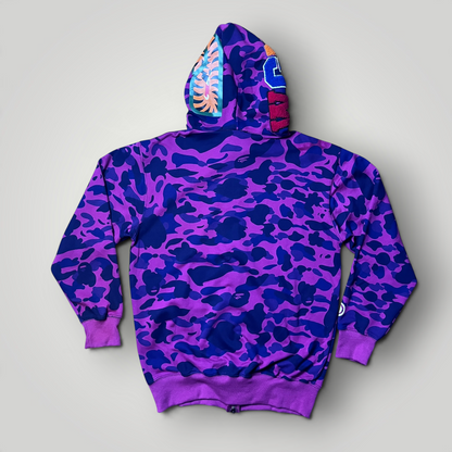 BAPE (A Bathing Ape) Color Camo Purple Shark Full Zip Hoodie (Replica)