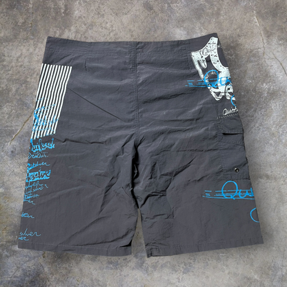 Quiksilver Vintage 2000's Y2K Hip-Hop Skater Graphic Board Shorts