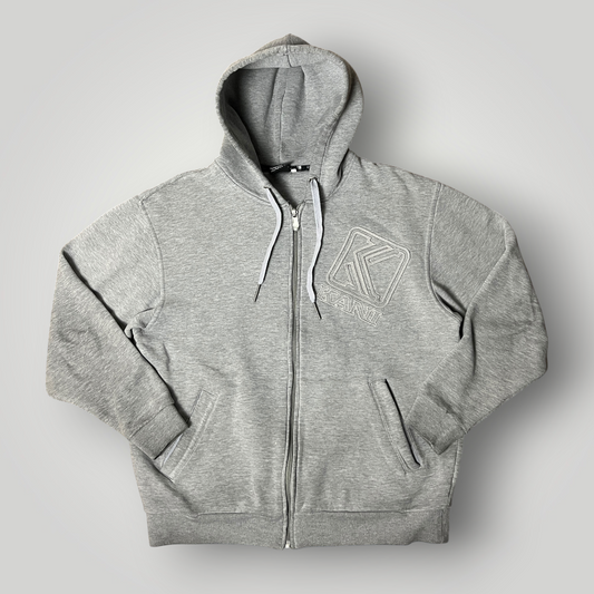 Karl Kani Heavy Cotton Oversized Y2K Hip-Hop Embroidered Zip-Up Hoodie