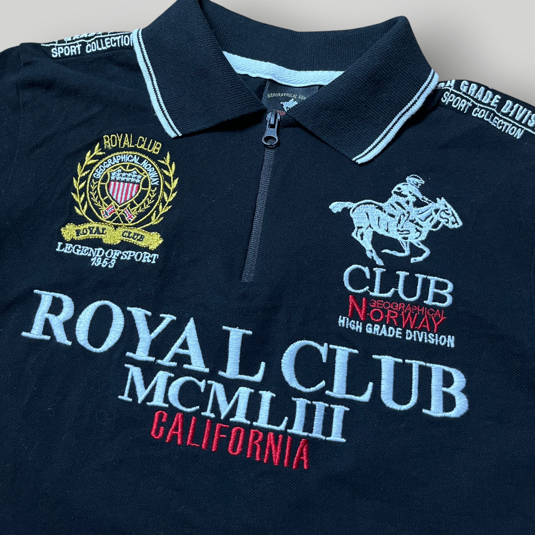 Geographical Norway Y2K Big Pony Embroidered Cropped Polo T-Shirt