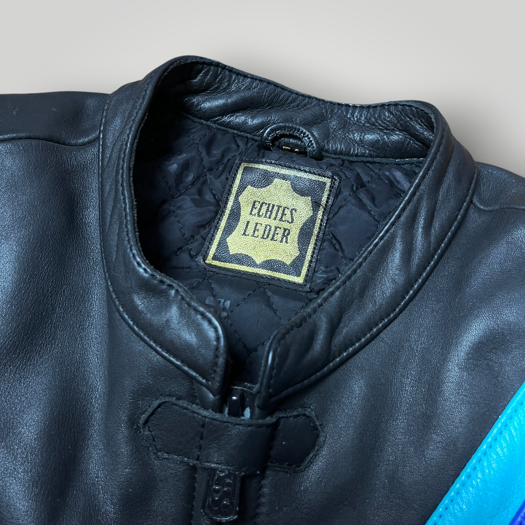 IXS Vaporwave Cafe Racing 1980's Vintage Moto Leather Biker Jacket