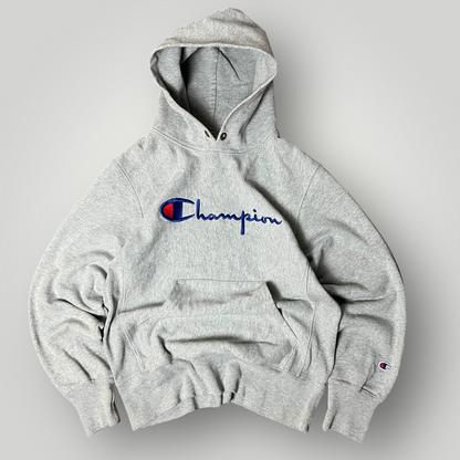 Champion Vintage "Reverse Weave Warm Up" Heavy Cotton Boxy Embroidered Hoodie (430GSM)