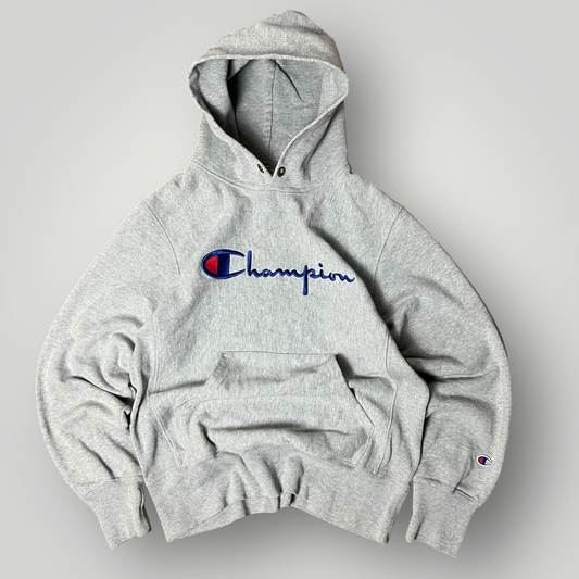 Champion Vintage "Reverse Weave Warm Up" Heavy Cotton Boxy Embroidered Hoodie (430GSM)
