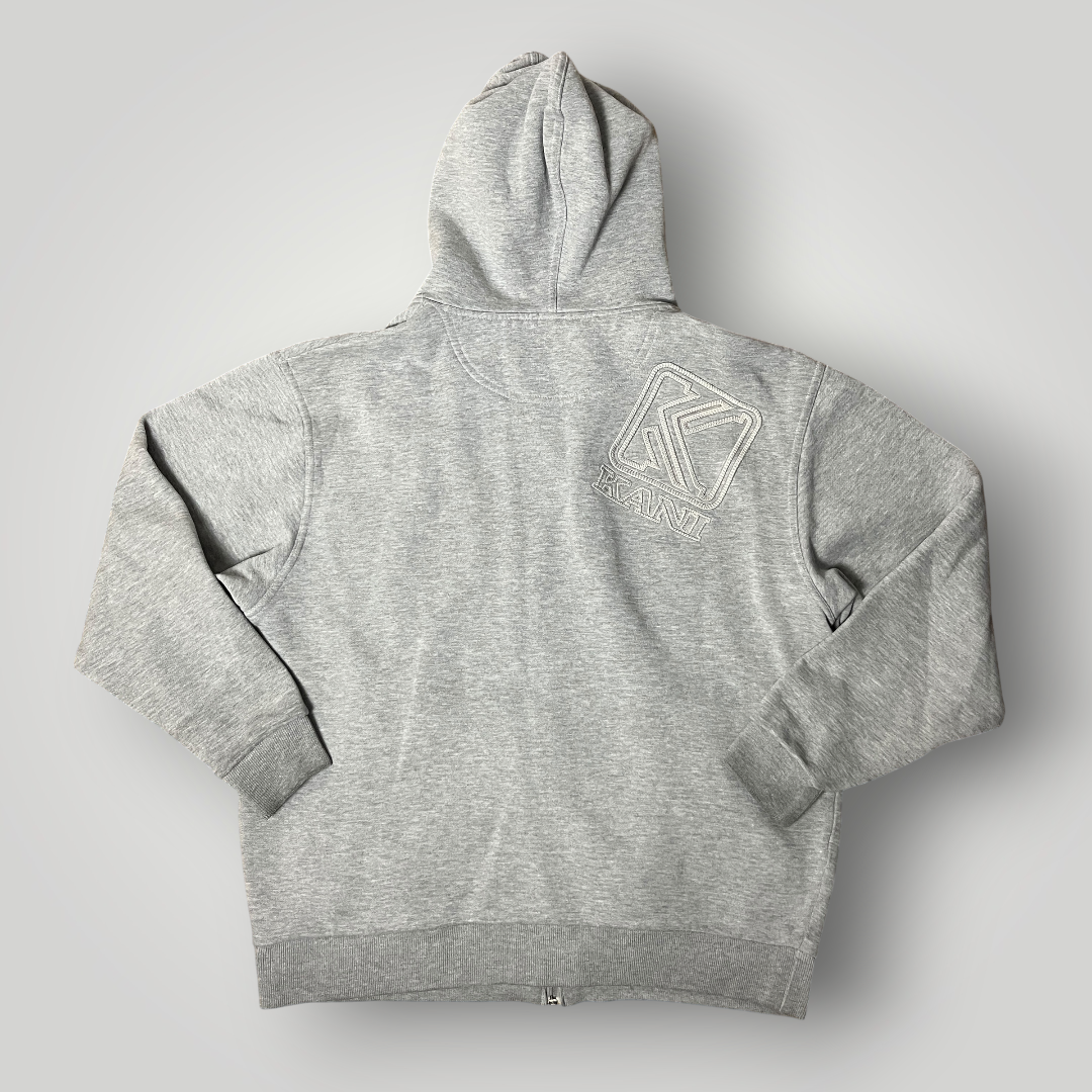 Karl Kani Heavy Cotton Oversized Y2K Hip-Hop Embroidered Zip-Up Hoodie