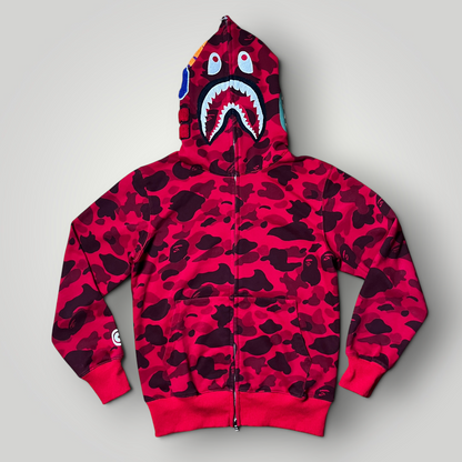 BAPE (A Bathing Ape) Color Camo Red Shark Full-Zip Hoodie (Replica)