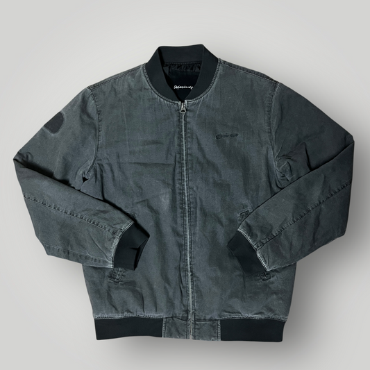Quiksilver "Bad Medicine Bomber" Y2K Stone Washed Canvas Skater Bomber Jacket (2012-2016)