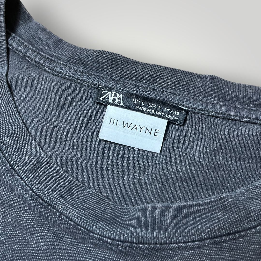 Lil Wayne x ZARA 2023 Oversized Graphic Fade Wash T-Shirt