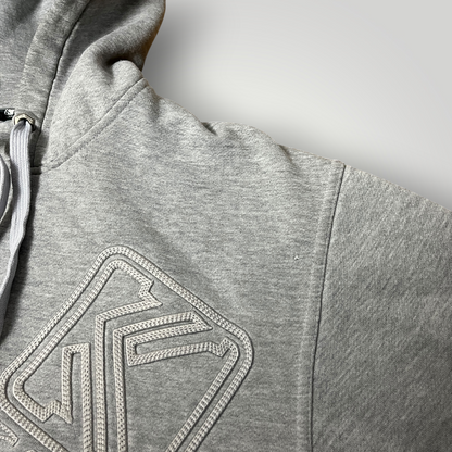 Karl Kani Heavy Cotton Oversized Y2K Hip-Hop Embroidered Zip-Up Hoodie
