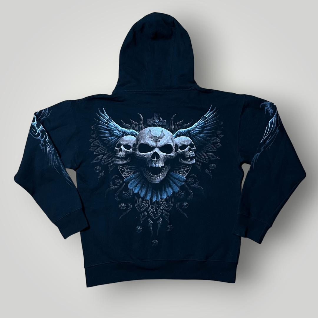 Spiral "Raven Skull" Y2K 2000's Style Graphic Hoodie