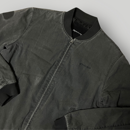 Quiksilver "Bad Medicine Bomber" Y2K Stone Washed Canvas Skater Bomber Jacket (2012-2016)