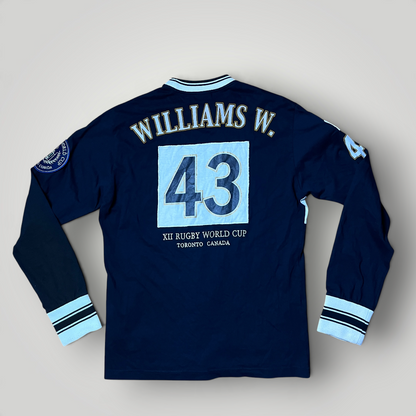 Williams Wilson Vintage 2000's Y2K Embroidered Rugby Long Sleeve Shirt