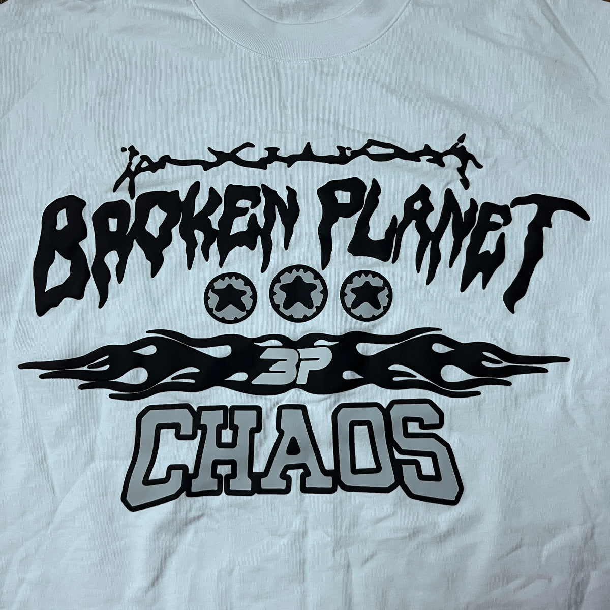 Broken Planet "Chaos" Y2K Puff Print Heavy Cotton Boxy Graphic T-Shirt