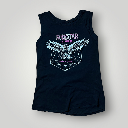 Blue Seven "Rockstar Attitude" World Tour Y2K Graphic Tank Top (Дамско)