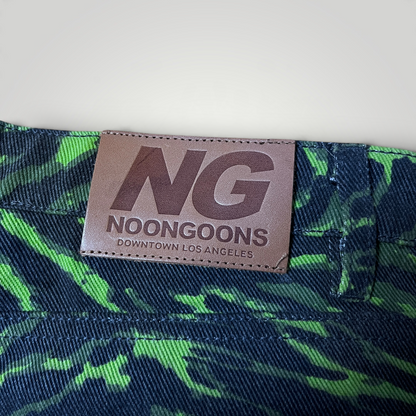 Noon Goons Y2K Green Zebra Skater Denim Jeans