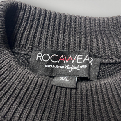 Rocawear Big Logo Heavy Cotton Hip-Hop Knit Crewneck Sweater