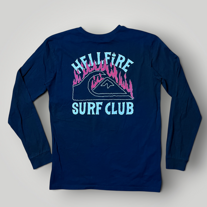 Quiksilver x Stranger Things "Hellfire Surf Club" Y2K Graphic Long Sleeve Shirt