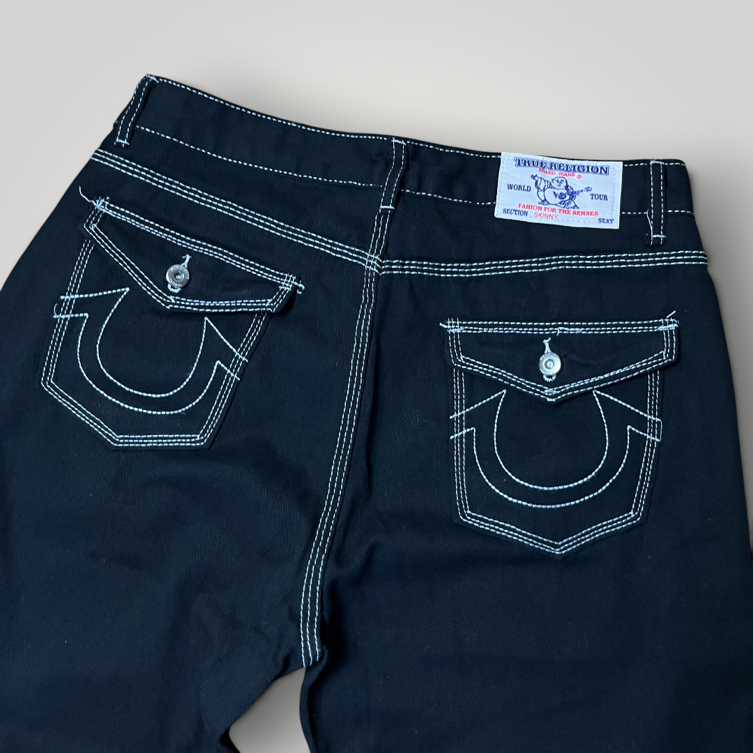 True Religion Y2K Heavy Cotton Jeans White Stitch (Replica)