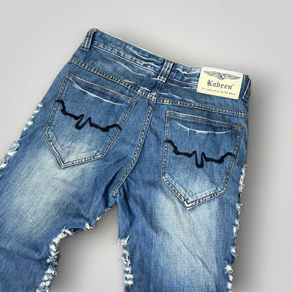Kabeen Vintage 2000's Y2K Distressed Stacked Fit Heavy Cotton Jeans