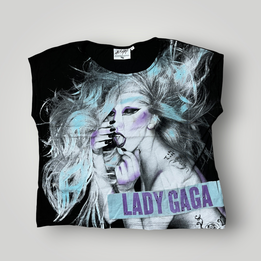 Lady Gaga 2012 Vintage "Born This Way" Tour Y2K Graphic T-Shirt (Дамско)