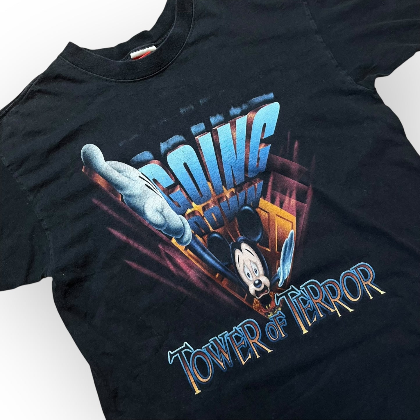 Vintage 90’s Disney “Tower Of Terror” Mickey Mouse Heavy Cotton T-Shirt !RARE!