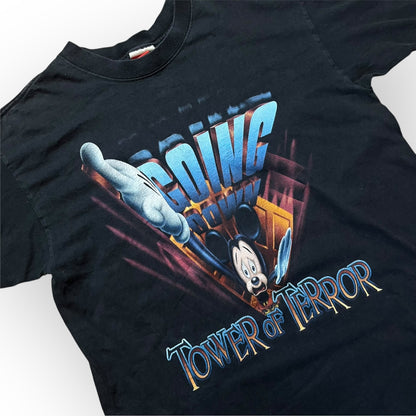 Vintage 90’s Disney “Tower Of Terror” Mickey Mouse Heavy Cotton T-Shirt !RARE!