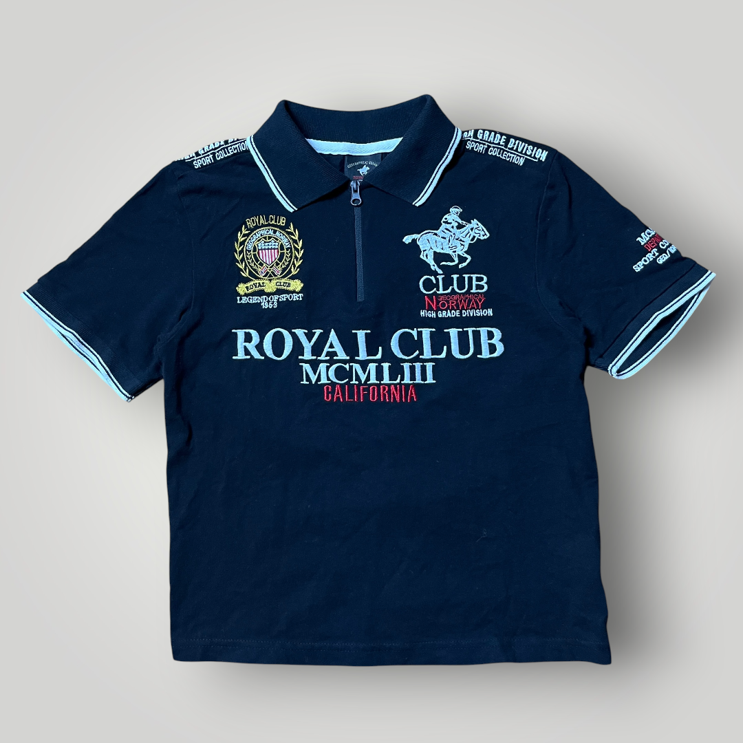Geographical Norway Y2K Big Pony Embroidered Cropped Polo T-Shirt