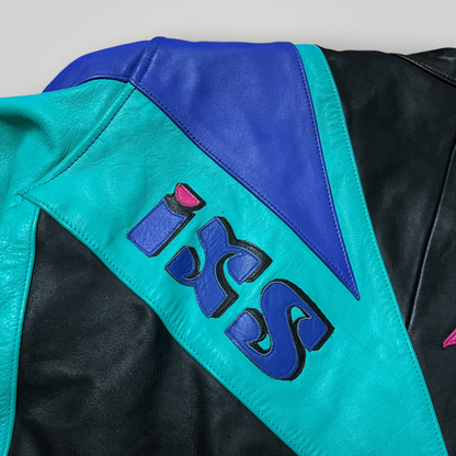 IXS Vaporwave Cafe Racing 1980's Vintage Moto Leather Biker Jacket