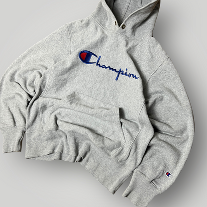 Champion Vintage "Reverse Weave Warm Up" Heavy Cotton Boxy Embroidered Hoodie (430GSM)