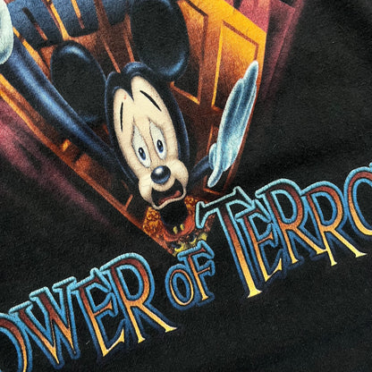 Vintage 90’s Disney “Tower Of Terror” Mickey Mouse Heavy Cotton T-Shirt !RARE!