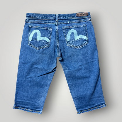 Evisu x Puma Vintage 2000's "True Love Never Dies" Y2K Hip-Hop Denim Shorts (Jorts)