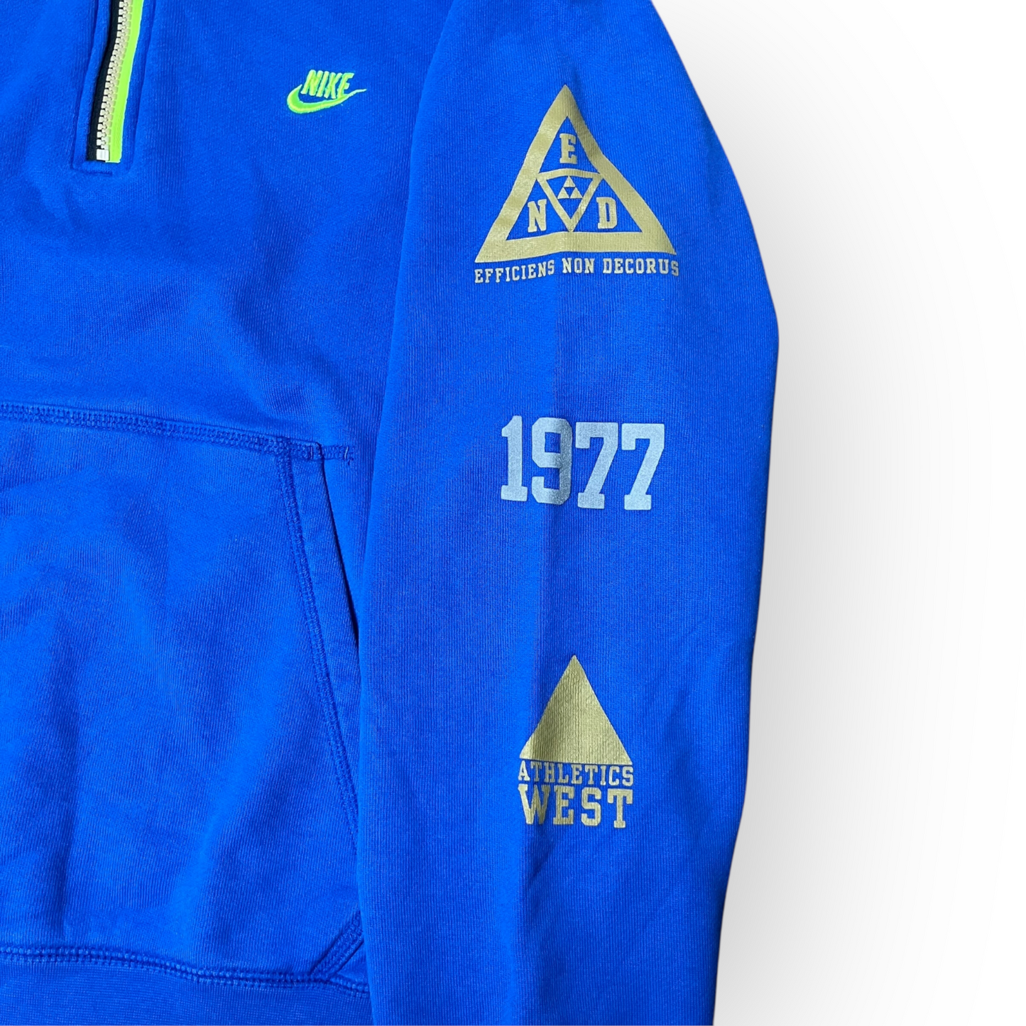 Nike Vintage 00's Spell Out Y2K Heavy Cotton Embroidered Zip-Up Hoodie