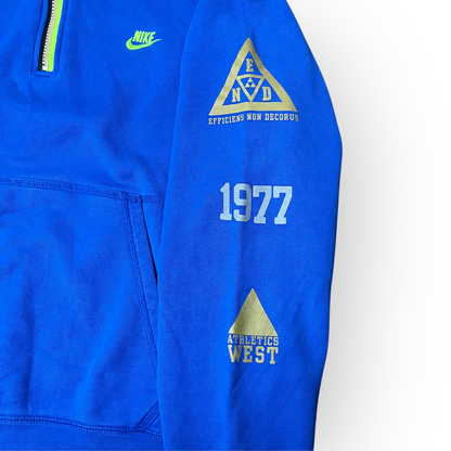 Nike Vintage 00's Spell Out Y2K Heavy Cotton Embroidered Zip-Up Hoodie